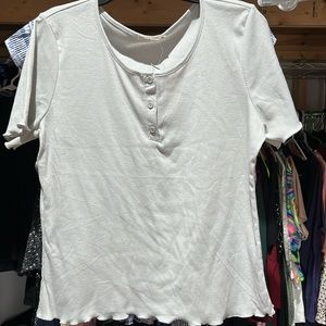 Light blue button tee